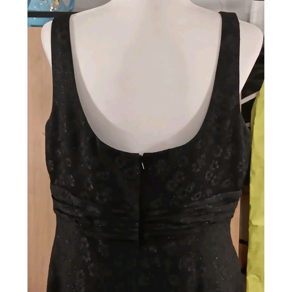 Evan Picone Dress Size 16 Black‎ Floral Lacey Fit And Flare Shimmery - Picture 4 of 7